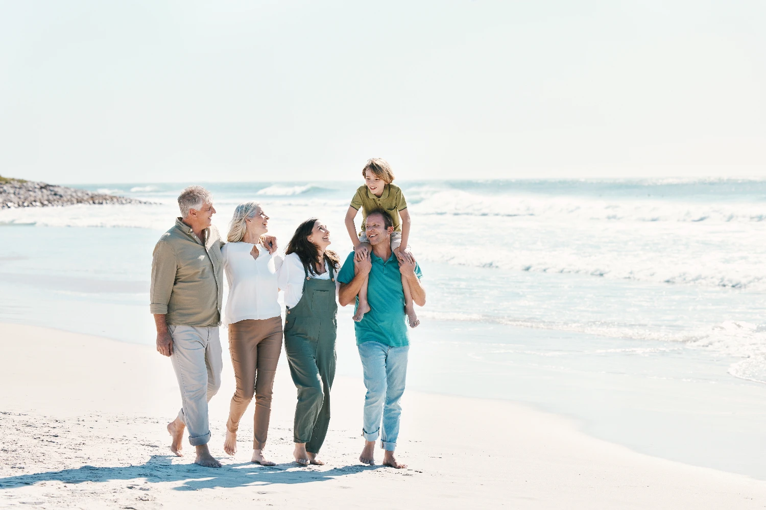 family on the beach